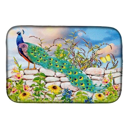 Carolines Treasures PRS4040DDM 14 X 21 In. Proud Peacock Dish Drying Mat